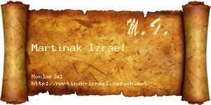 Martinak Izrael névjegykártya